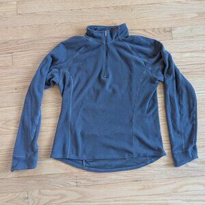 REI Quarter Zip Pullover Fleece Long Sleeve Shirt Women's Small Gray back Pocket